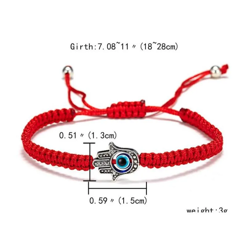 Charm Bracelets Lucky Bracelet Handwoven Kabh Red String Thread Hamsa Bracelets Blue Turkish Evil Eye Charm Jewelry Friendsh Dhgarden Dhwgm