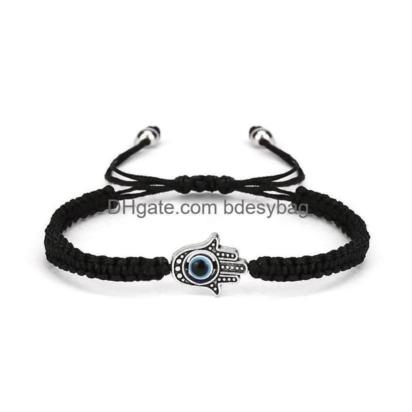 Charm Bracelets Charm Bracelets Blue Evil Eye Braided Rope Chains For Women Men Turtle Elephant Hamsa Hand Red String Bangle Fashion J Dhpsi