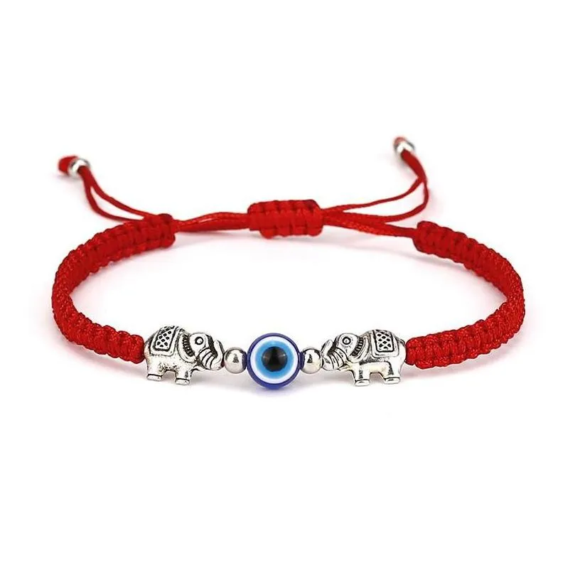 Charm Bracelets Charm Bracelets Blue Evil Eye Braided Rope Chains For Women Men Turtle Elephant Hamsa Hand Red String Bangle Dhgarden Dhul4