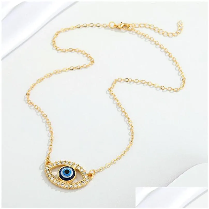 Pendant Necklaces 2021 Fashion Gold Punk Evil Eyes Pendant Necklaces For Women Female Boho Vintage Jewelry Gift Fd28641724 D Dhgarden Dhgiq