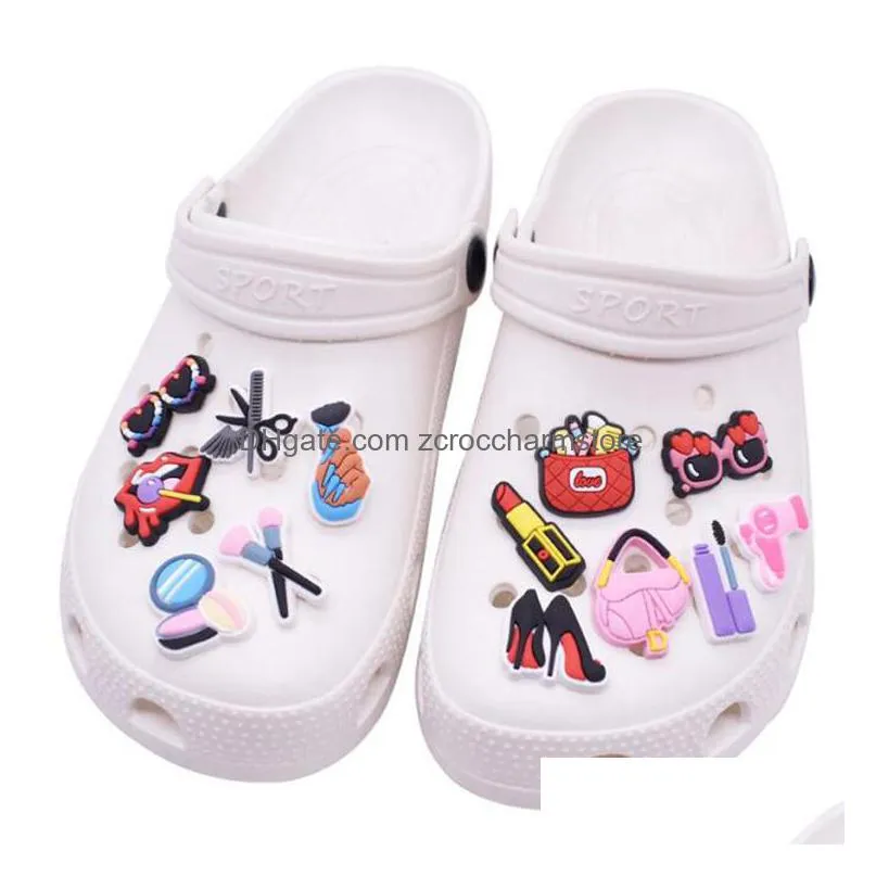 custom cartoon rubber shoe charms clog croc wholesale pvc decoration accessories charms