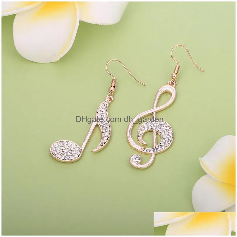 trendy treble eighth music clef note fish hook dangle earrings elegence women statement earrings as ladies valentines day giftz