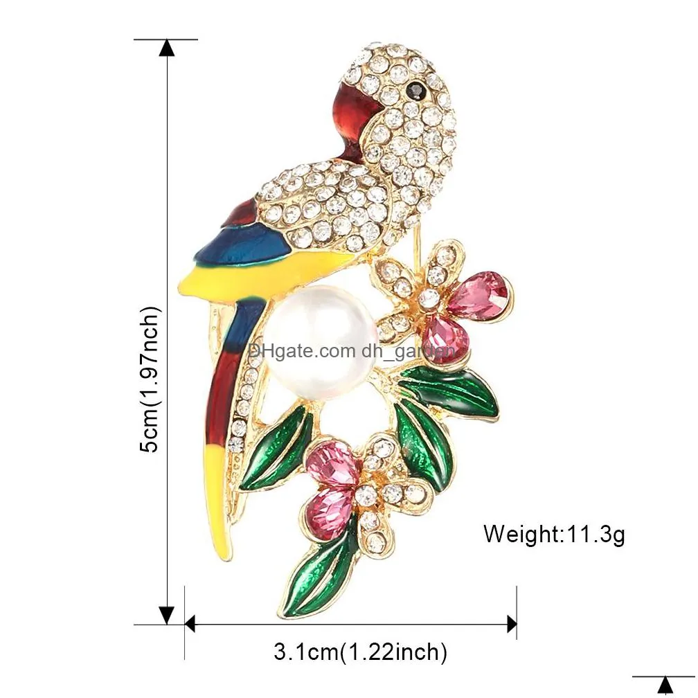 new fashion bird brooches cute animal pins women men metal enamel charm spring design scarf dress coat jewelry kid gift