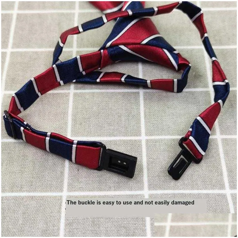 Ties Red And Blue Stripes Childrens Tie Garten Adt Uniform Suit Drop Delivery Baby, Kids Maternity Accessories Dh9Kr
