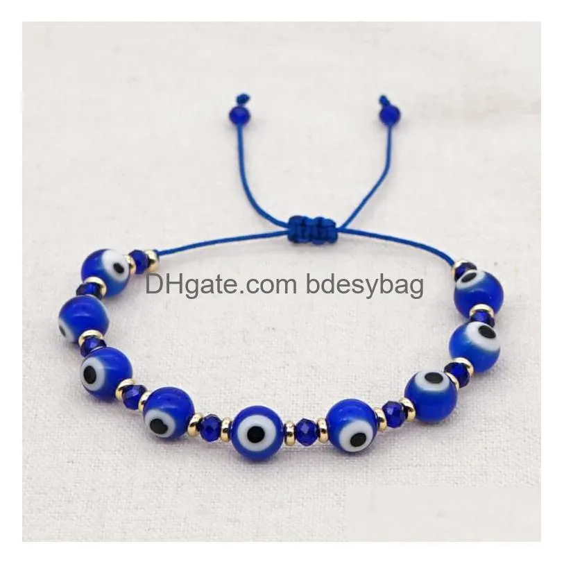 Charm Bracelets Turkish Evil Eye Beads Bracelets For Women Jewellery Boyfriend Gift Trendy Boho Jewelry Psera Bring Luck Drop Delivery Dhw4K