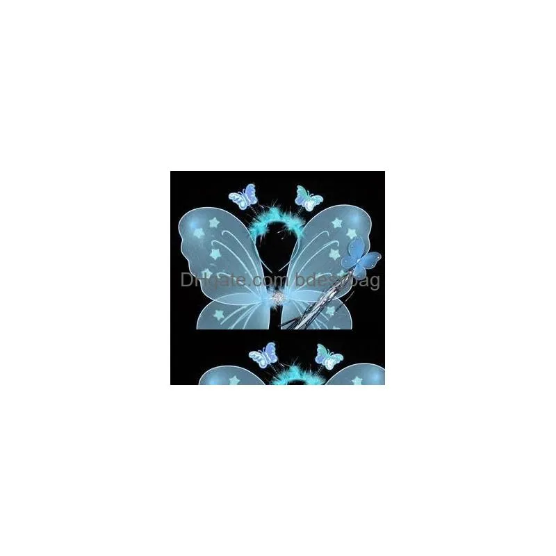  shipping butterfly wing setwing headband fairy wand/angel wing/party accessories 6colours 10s