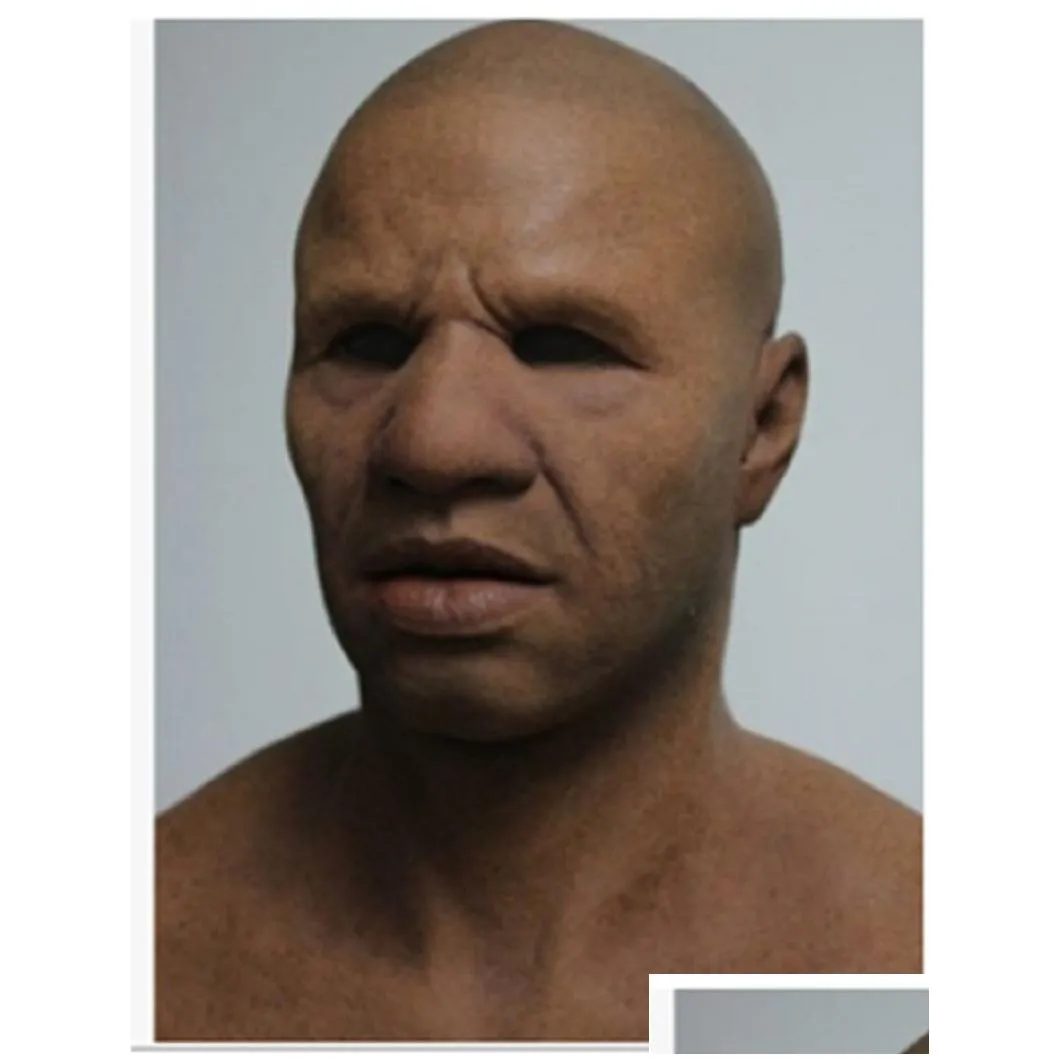 realistic halloween cosplay costume props silicone full face props old male fetish real skin masquerade party full head masks7034377