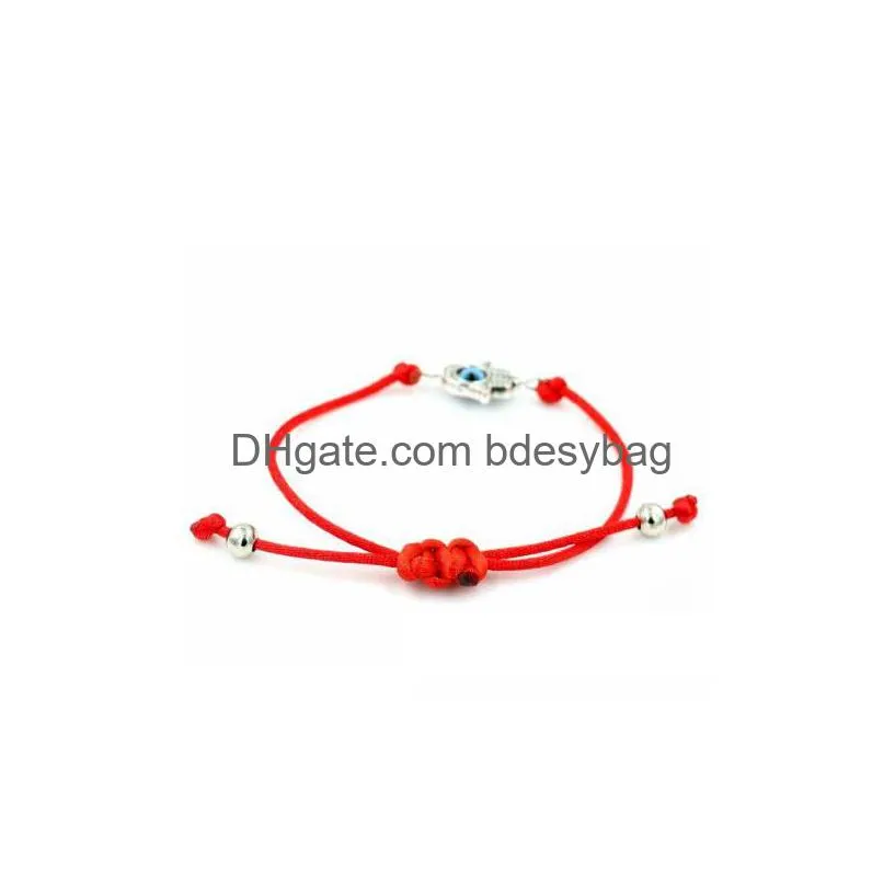 Charm Bracelets 20Pcs/Lot Lucky String Hamsa Hand Evil Eye Red Cord Adjustable Bracelet Diy Jewelry New Drop Delivery Jewelry Bracelet Dhp5K