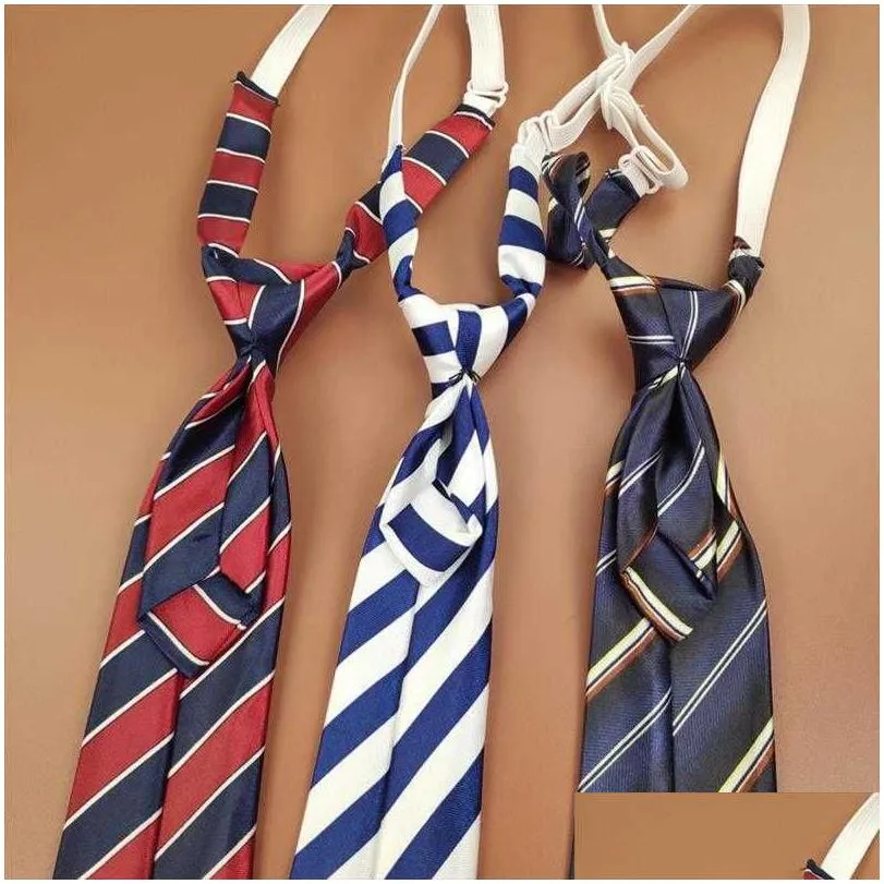 Ties Straight Hair Childrens Tie Middle School Student Bow Suit Uniform Striped Drop Delivery Baby, Kids Maternity Accessories Dhsid