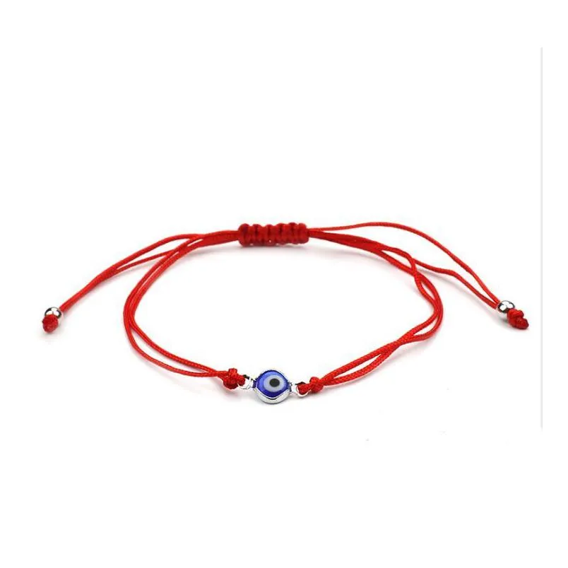 Charm Bracelets 20Pcs/Lot Lucky Kabh Red String Hamsa Bracelets Blue Turkish Evil Eye Charms Women Handmade Fatima Friendshi Dhgarden Dh7Wi