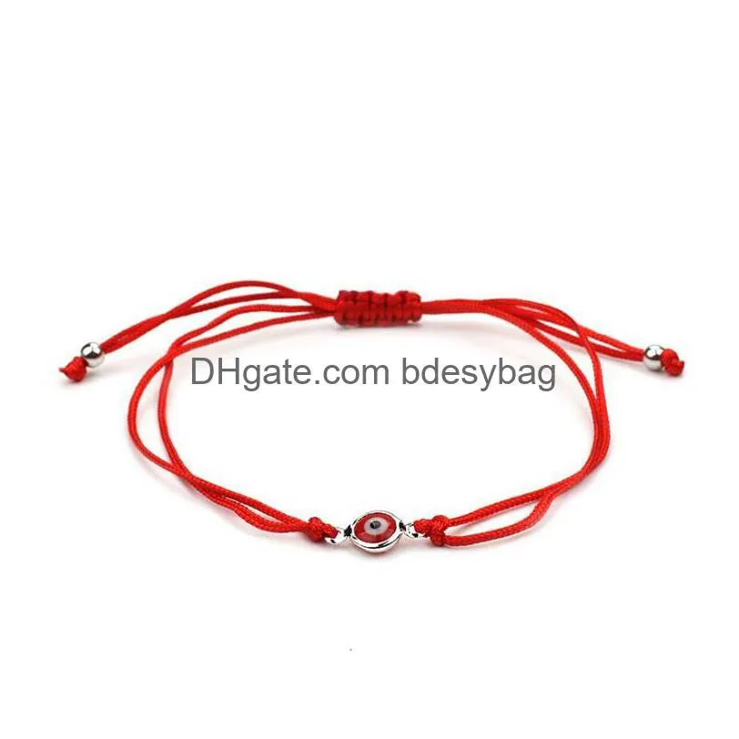 Charm Bracelets 20Pcs/Lot Lucky Kabh Red String Hamsa Bracelets Blue Turkish Evil Eye Charms Women Handmade Fatima Friendship Jewelry Dhvxt