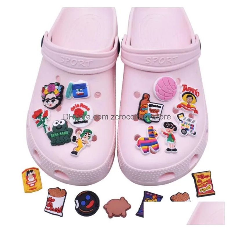 fast delivery assorted designs available promotional shoes decoration charm soft pvc shoe charms for croc luxury charms