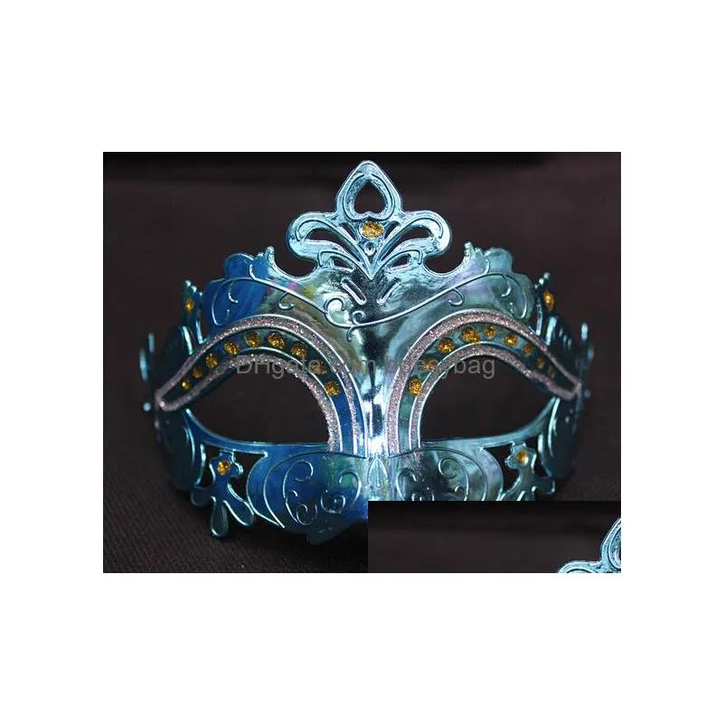 2016 mens woman mask halloween masquerade masks mardi gras venetian dance party face gold shining plated mask 6 colors