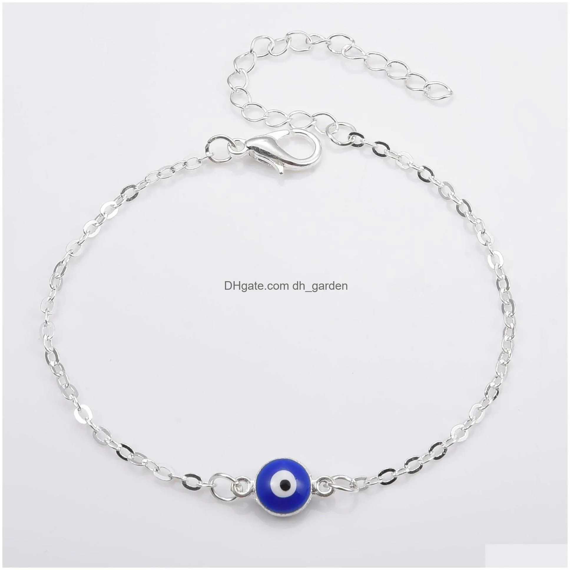 Barefoot Sandals 2021 Bohemian Beads Anklet Bracelet For Women Leg Chain Blue Evil Eye Pendant Summer Beach Foot Jewelry Dro Dhgarden Dh3Ap