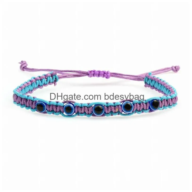 Charm Bracelets Weave Turkish Lucky Evil Eye Bracelets For Women Men Blue Eyes Braided Red Rope Bracelet Friendship Jewelry Drop Deliv Dhotk