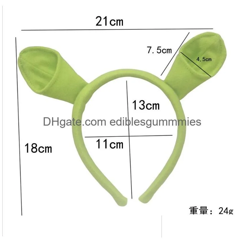 Other Home Garden Halloween moq50pcs Hair Hoop Shrek Hairpin Ears Headband Head Circle Party Costume Item Masquerade Supplies