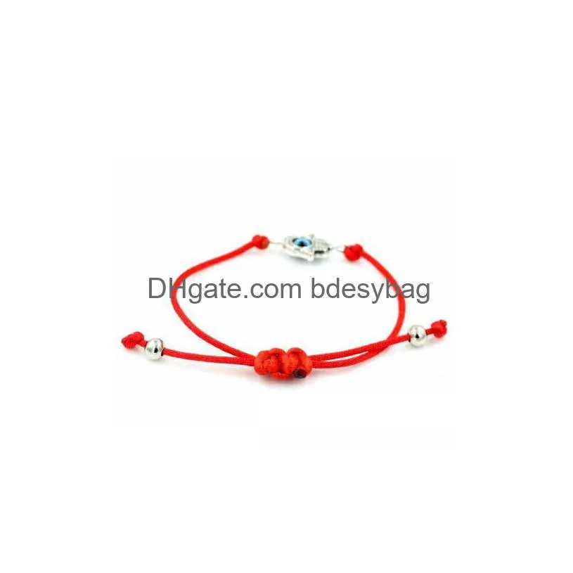 Charm Bracelets 20Pcs/Lot Lucky String Hamsa Hand Evil Eye Red Cord Adjustable Bracelet Diy Jewelry New Drop Delivery Jewelry Bracelet Dhp5K