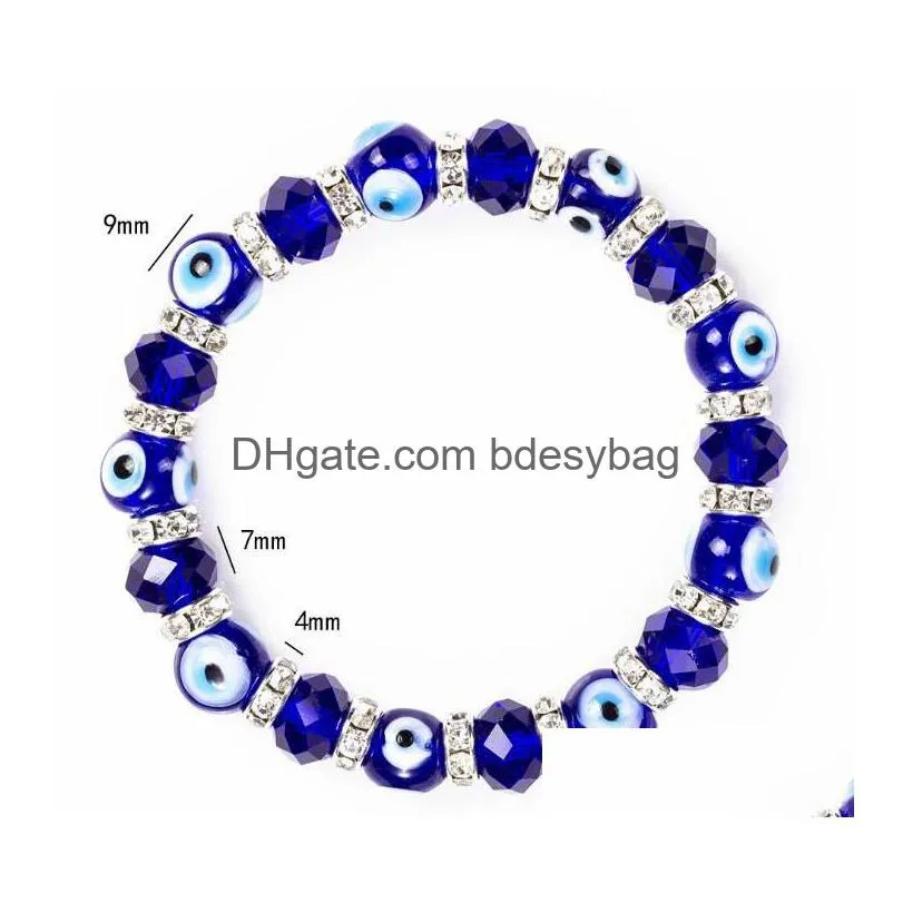 Beaded Trendy Simple Evil Eye Relius Charm Blue Beads Lucky Bracelet Best Match Turkish For Drop Delivery Jewelry Bracelets Dhcds