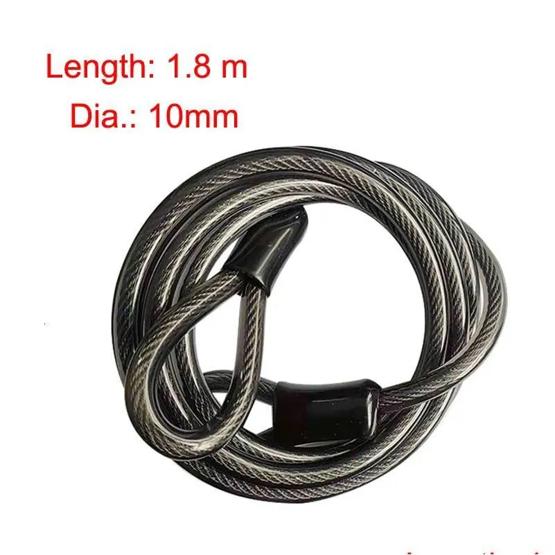 bike locks 1.8m bike cable lock mtb road bicycle security anti-theft steel wire rope cable for u-lock padlock motorcycle electric scooter