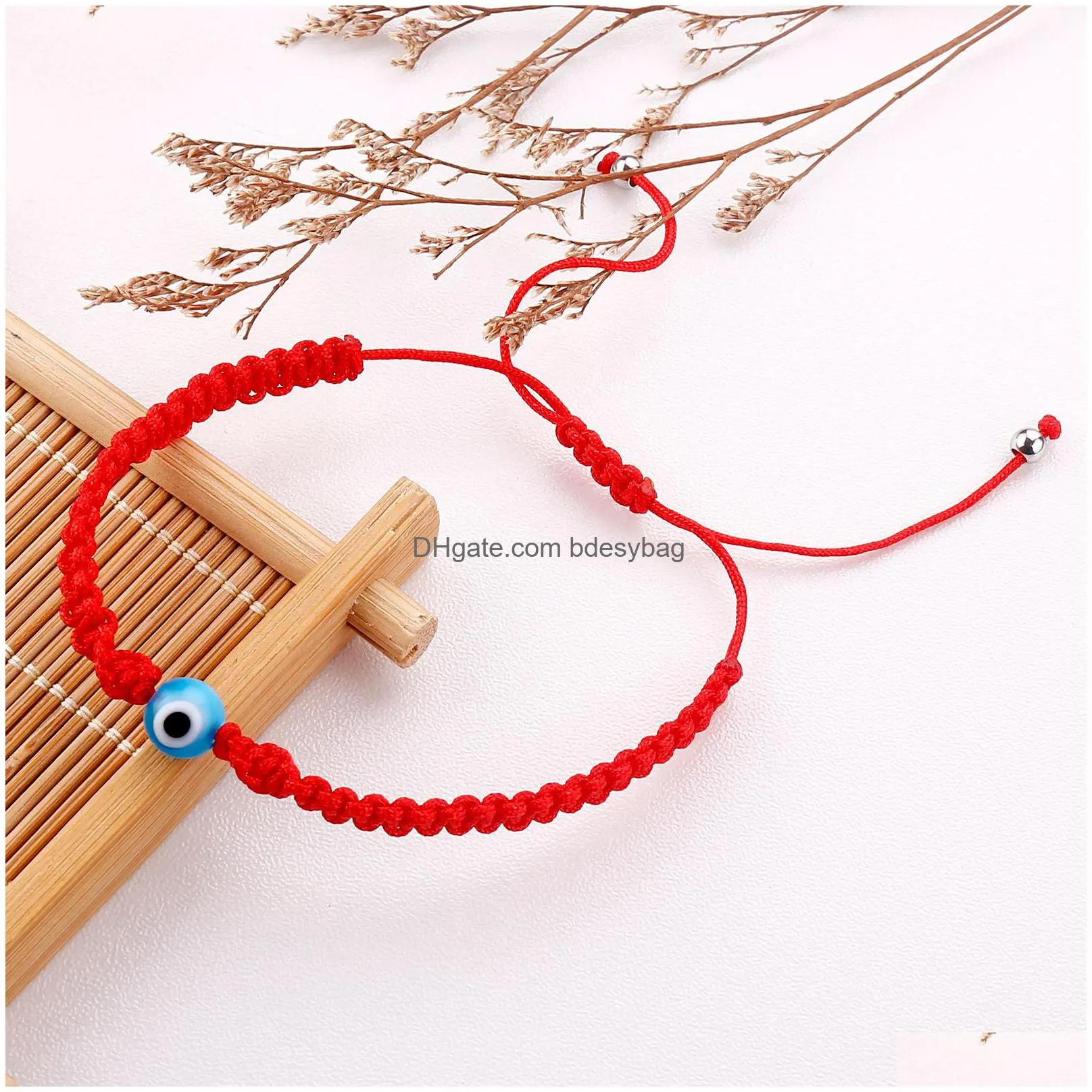 Charm Bracelets Lucky Eye Turkish Evil Blue Bracelets For Women Men Handmade Braided Rope Chain Red Bracelet Female Drop Delivery Jewe Dh682