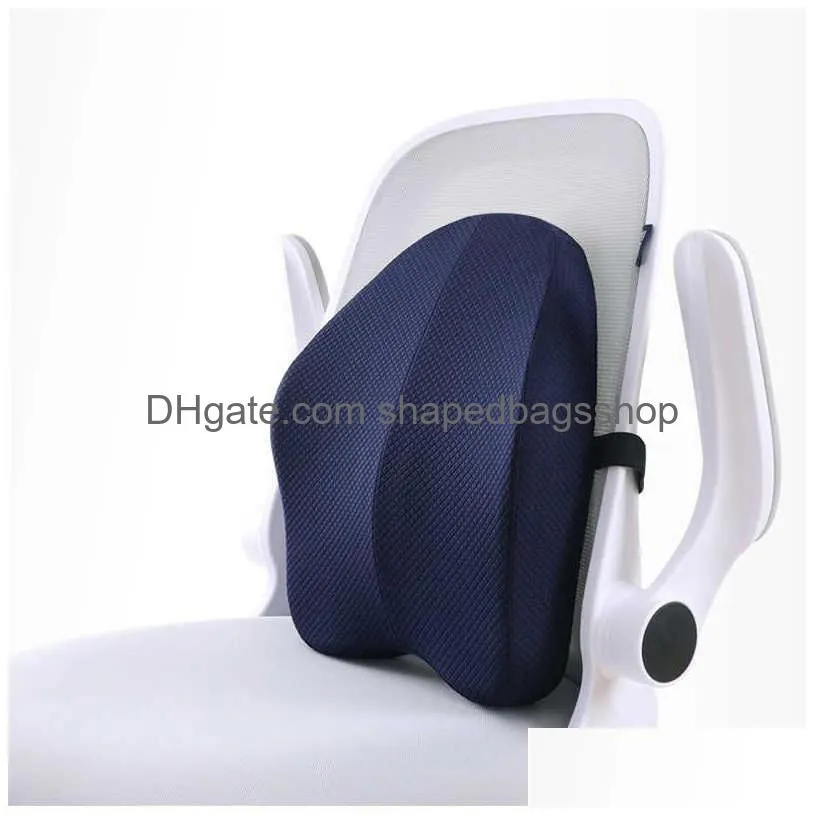 Cushion/Decorative Pillow Memory Foam Lumbar Support Back Pillow Mas Waist Orthopedic Office Chair Cushion Relieve Pain Coccyx Car Sea Dhybe