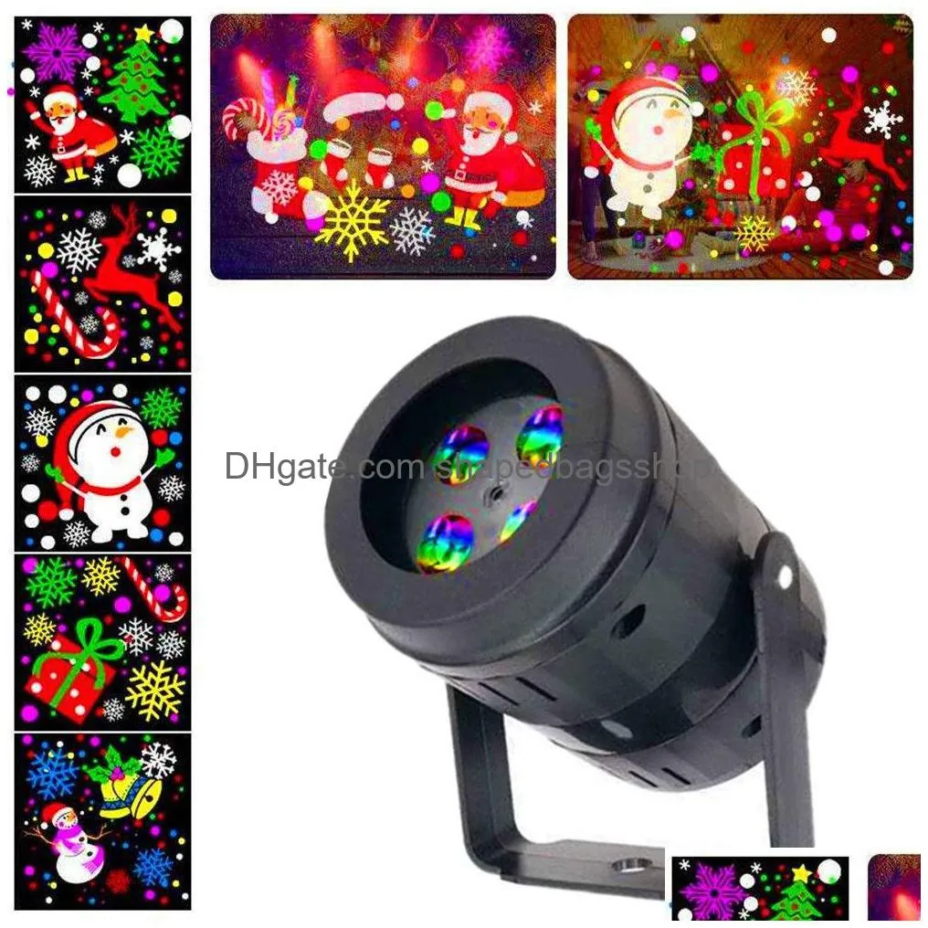Christmas Decorations Christmas Projector Lamp 20 Patterns Laser Led Stage Lights Projection Light Xmas Decoration For Home Holiday Ga Dhcrk