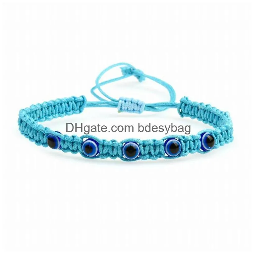 Charm Bracelets Weave Turkish Lucky Evil Eye Bracelets For Women Men Blue Eyes Braided Red Rope Bracelet Friendship Jewelry Drop Deliv Dhotk