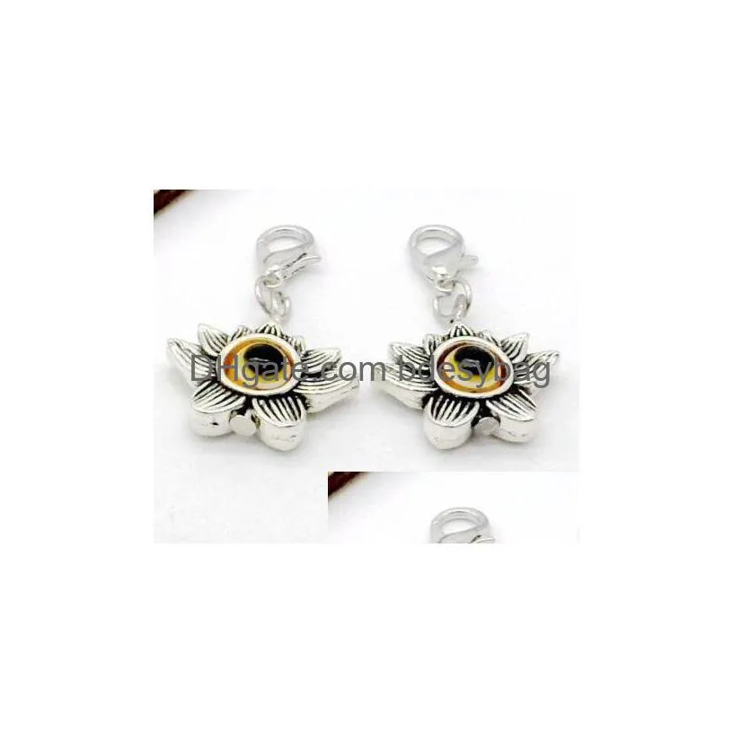 Charms 100Pcs Mixed Flower Evil Eye Charms Lobster Clasp Dangle For Jewelry Making Findings New Drop Delivery Jewelry Jewelry Findings Dhvf0