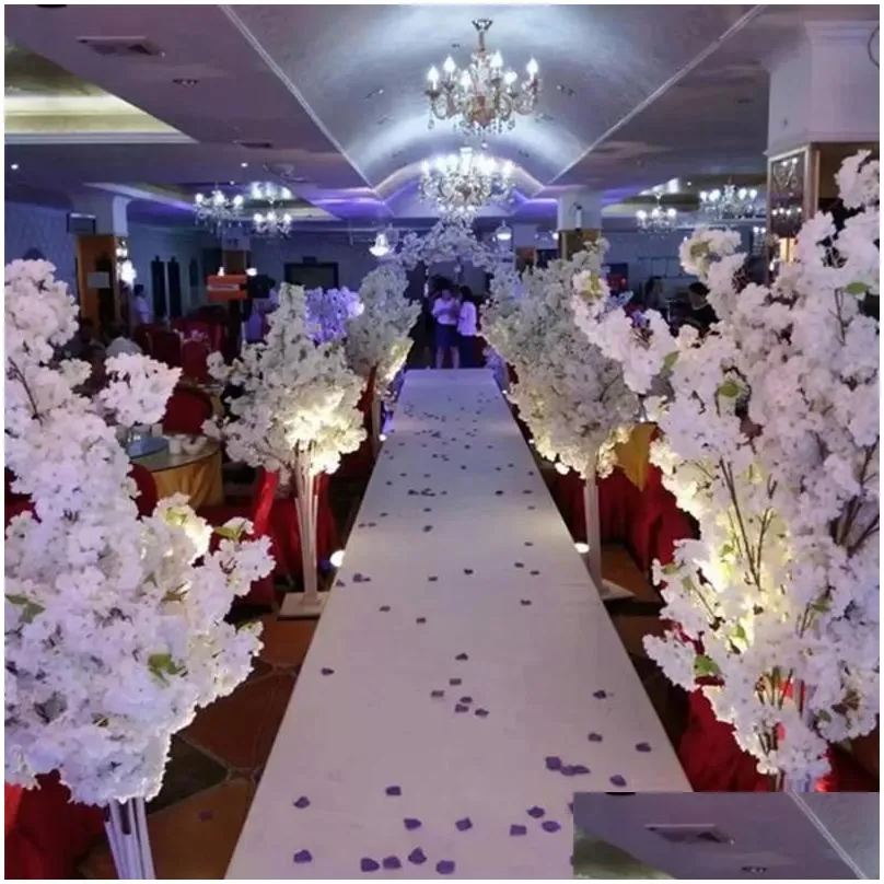 wedding flowers decoration 5ft tall 10 piece/lot slik artificial cherry blossom tree roman column road leads for wedding party mall opened