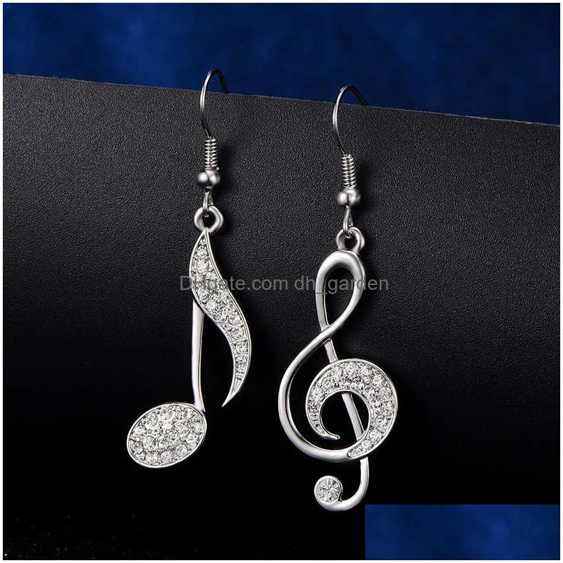 trendy treble eighth music clef note fish hook dangle earrings elegence women statement earrings as ladies valentines day giftz