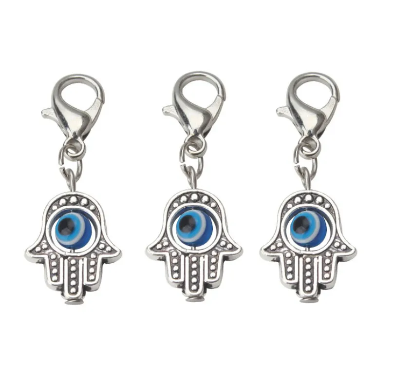 Charms 100Pcs Hamsa Hand Evil Eye Kabh Luck Charms Lobster Clasp Dangle For Jewelry Making Findings New Drop Delivery Jewelr Dhgarden Dhe7O