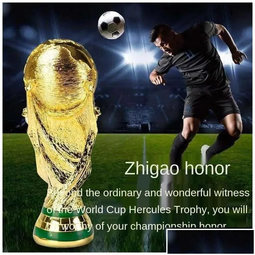 arts and crafts european golden resin football trophy gift world soccer trophies mascot home office decoration drop delivery garden