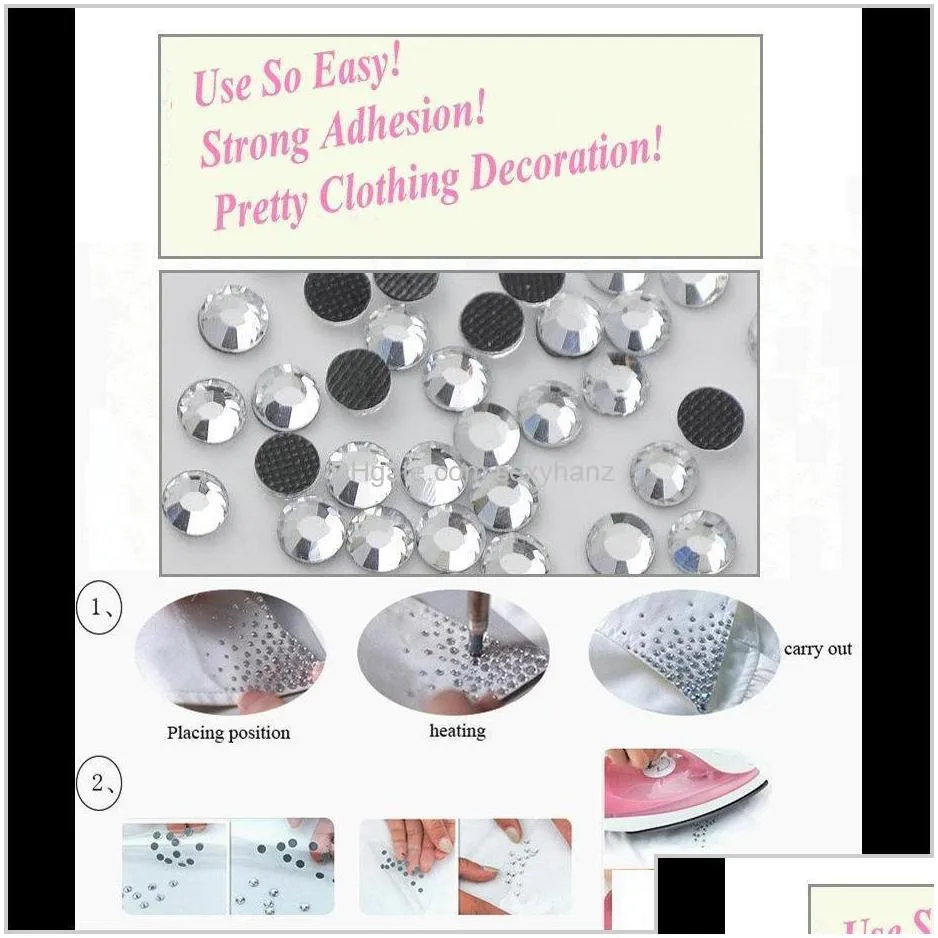 notions tools apparel super glitter rhinestones crystal ab different sizes fix rhinestone flat back strass sewing fabric