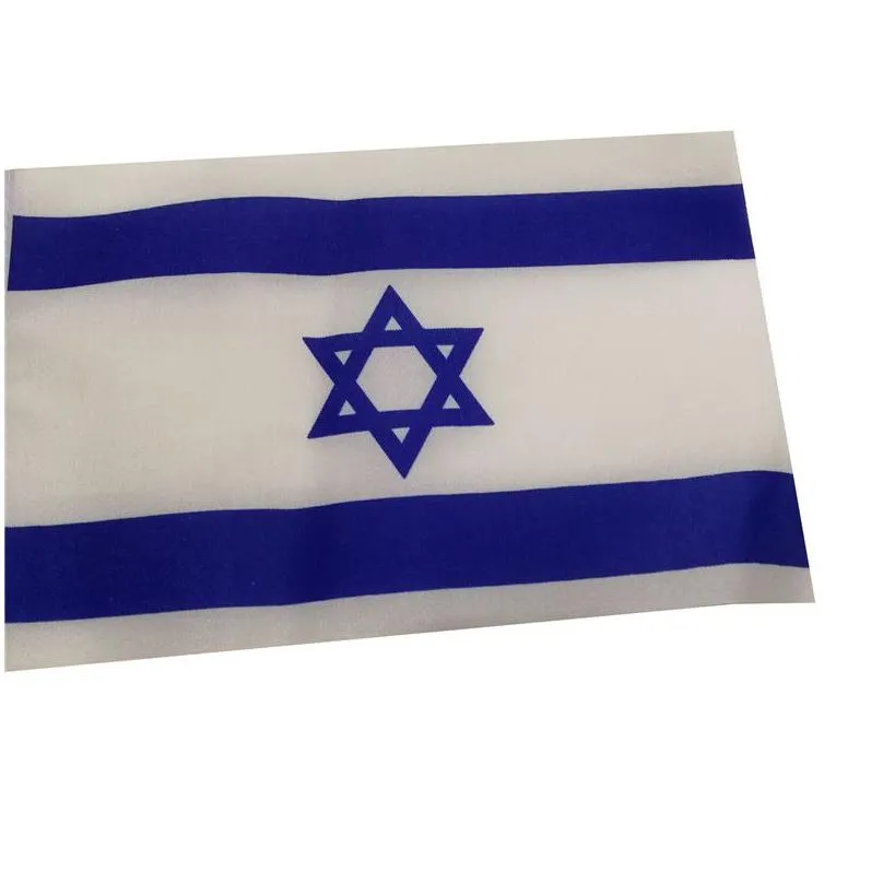 israel flag 21x14 cm polyester hand waving flags israel country banner with plastic flagpoles2128175