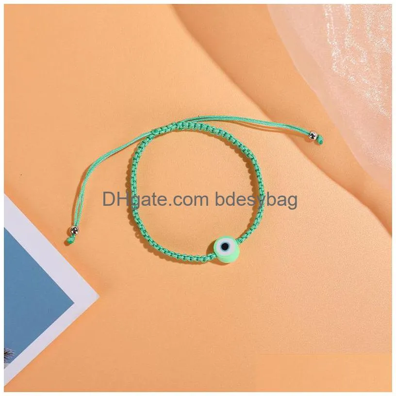 Charm Bracelets Summer Candy Color Evil Eye Bracelet Lucky Knot Friendship Jewelry Charm Bracelets Lovely Women Men Drop Delivery Jewe Dhnxg