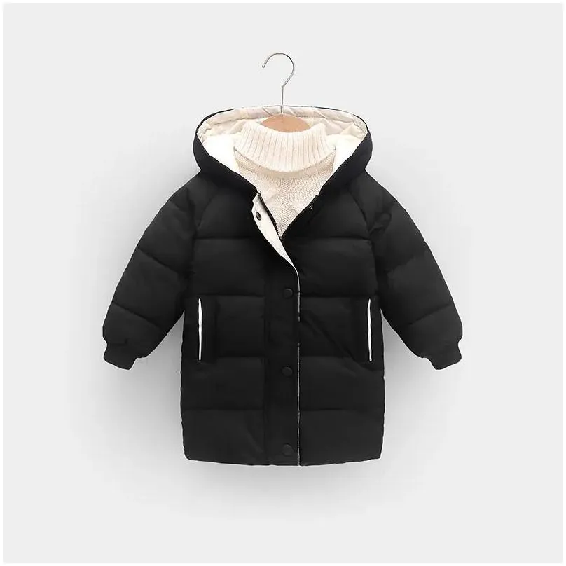  fashion winter kids coats children boys jackets fashion thick long coat girls hooded outerwear snowsuit 2-8y children clothes