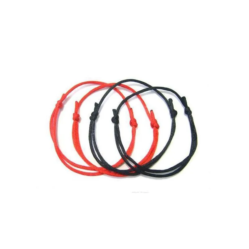 Charm Bracelets 100Pcs Red/Black String Kabh Lucky Bracelet Adjustable Evil Eye Success Drop Delivery Jewelry Bracelets Dhgarden Dhtik