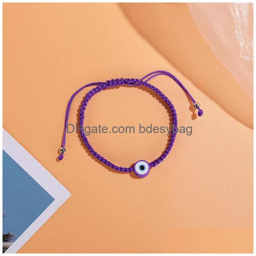 Charm Bracelets Summer Candy Color Evil Eye Bracelet Lucky Knot Friendship Jewelry Charm Bracelets Lovely Women Men Drop Delivery Jewe Dhnxg