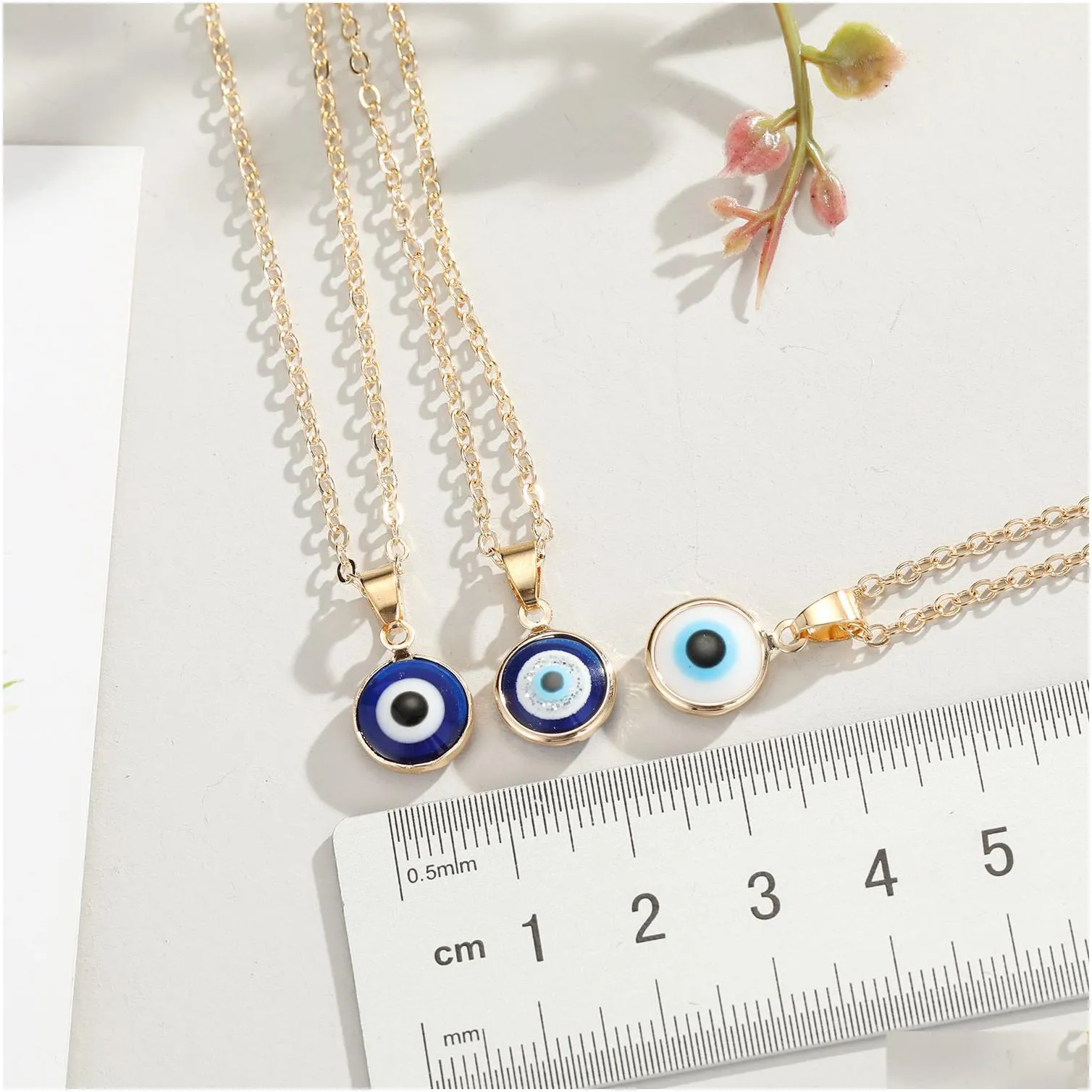 Pendant Necklaces 2021 Vintage Ethnic Round Turkey Evil Eye Necklace For Women Gold Sier Color Blue Pendant Choker Clavicle Dhgarden Dhfyc