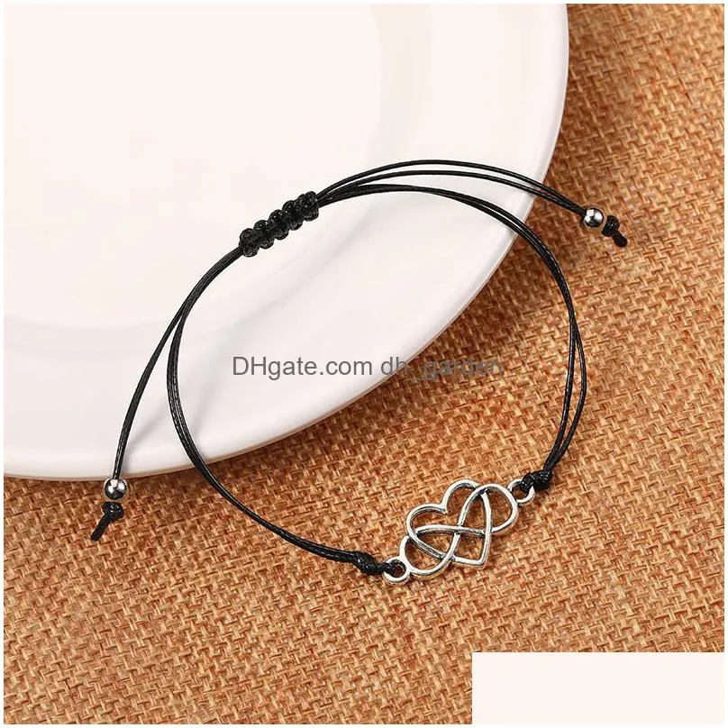 2020 hot make a wish card bracelet simple elegant wax rope adjustable chain multishapes pendant woven bracelets for women girls