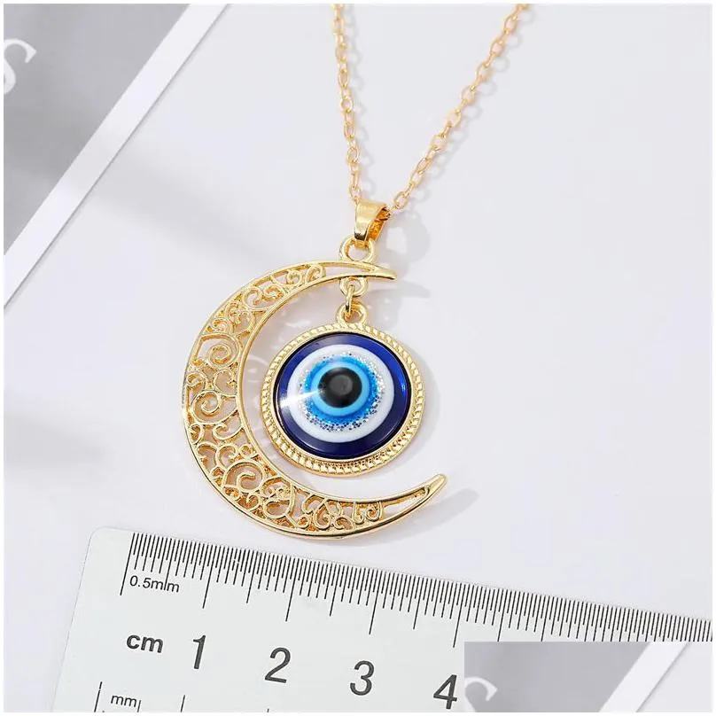 Pendant Necklaces Fashion Turkish Evil Eyes Pendant Necklace For Women Vintage Bohemian Devil Choker Necklaces Girl Party Mi Dhgarden Dhsdx