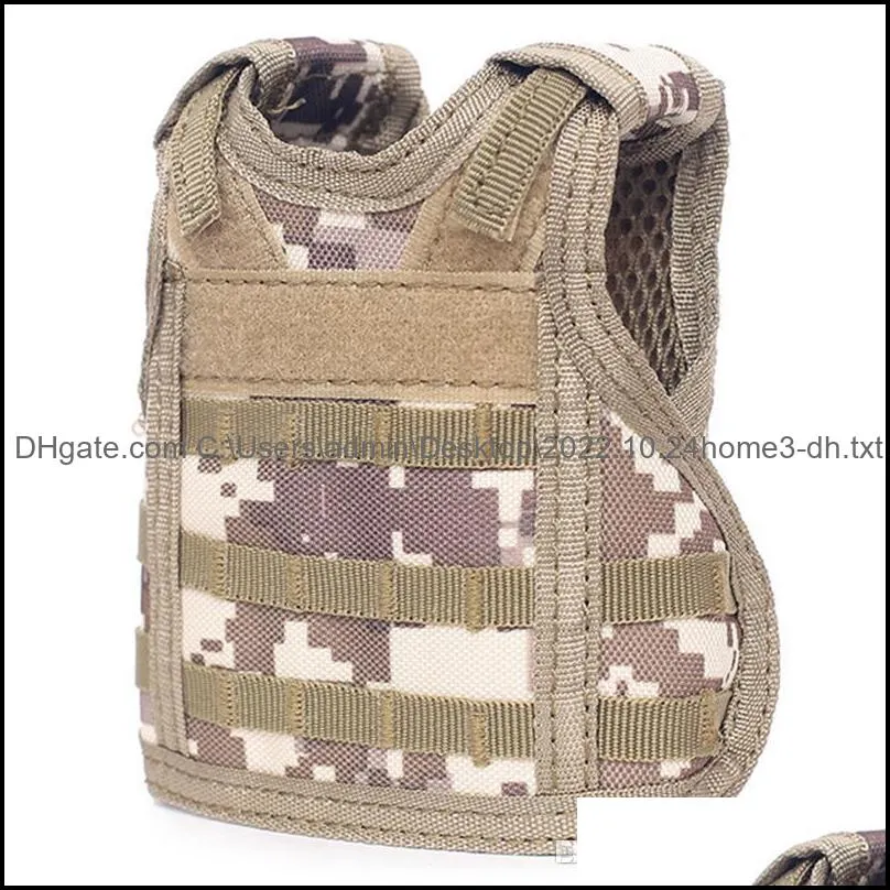 beverage koozie vest handle military molle mini beer cover vest cooler sleeve adjustable shoulder straps beer covers bar party decoration bh1990