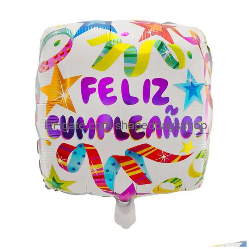 Other Event & Party Supplies 50Pcs 18Inch Spanish Foil Balloons Feliz Cumpleanos Mylar Helium Balloon Happy Birthday Party Decoration Dhmbu