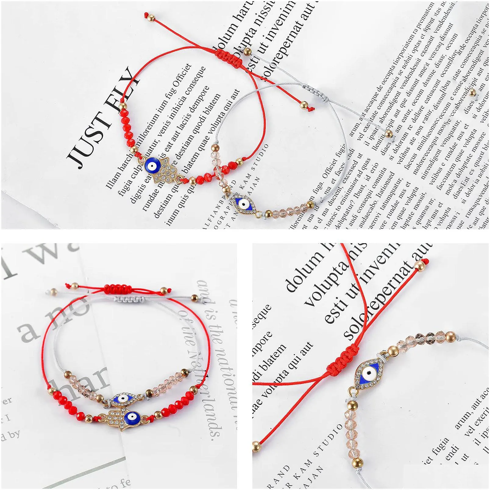 Charm Bracelets 12Pcs/Set Turkey Blue Evil Eye Bracelet Women Handmade Rope Chain Crystal Beads Bracelets Girl Birthday Part Dhgarden Dhurw
