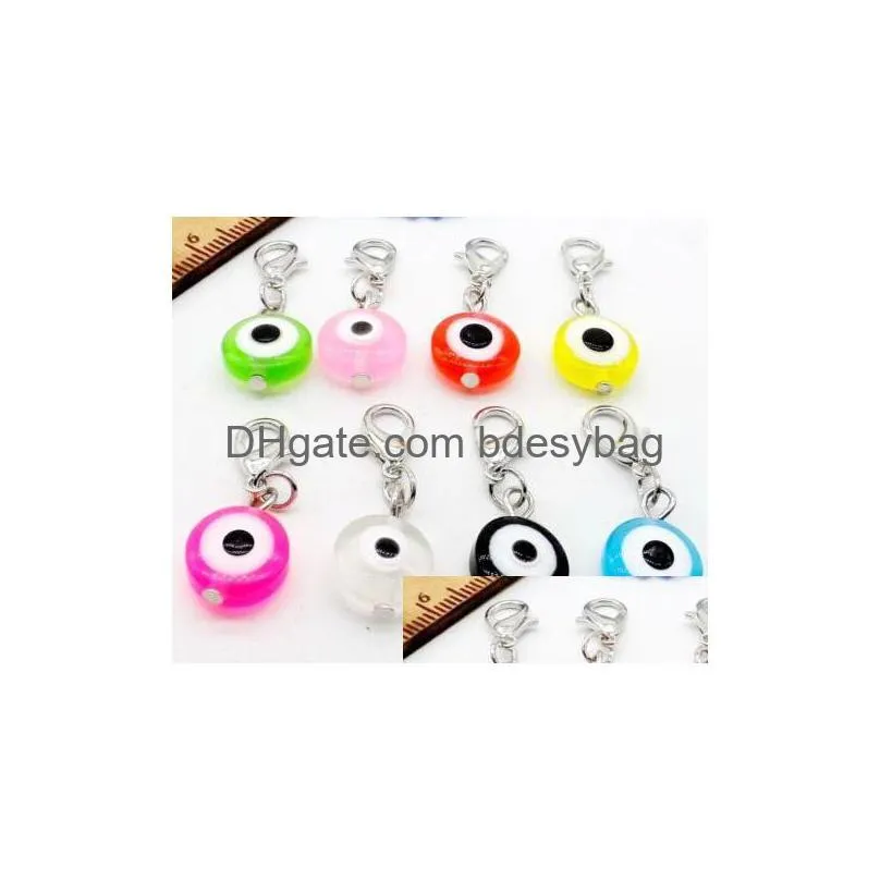 Charms 200Pcs Turkish Mixed Evil Eye Charms Lobster Clasp Dangle For Jewelry Making Findings New Drop Delivery Jewelry Jewelry Finding Dhm4I