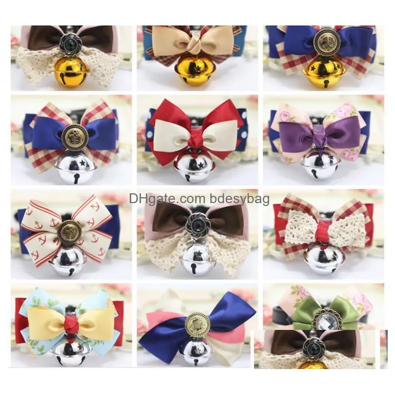 pet dog tie necktie bow tie cat cat bell collar jewelry l407