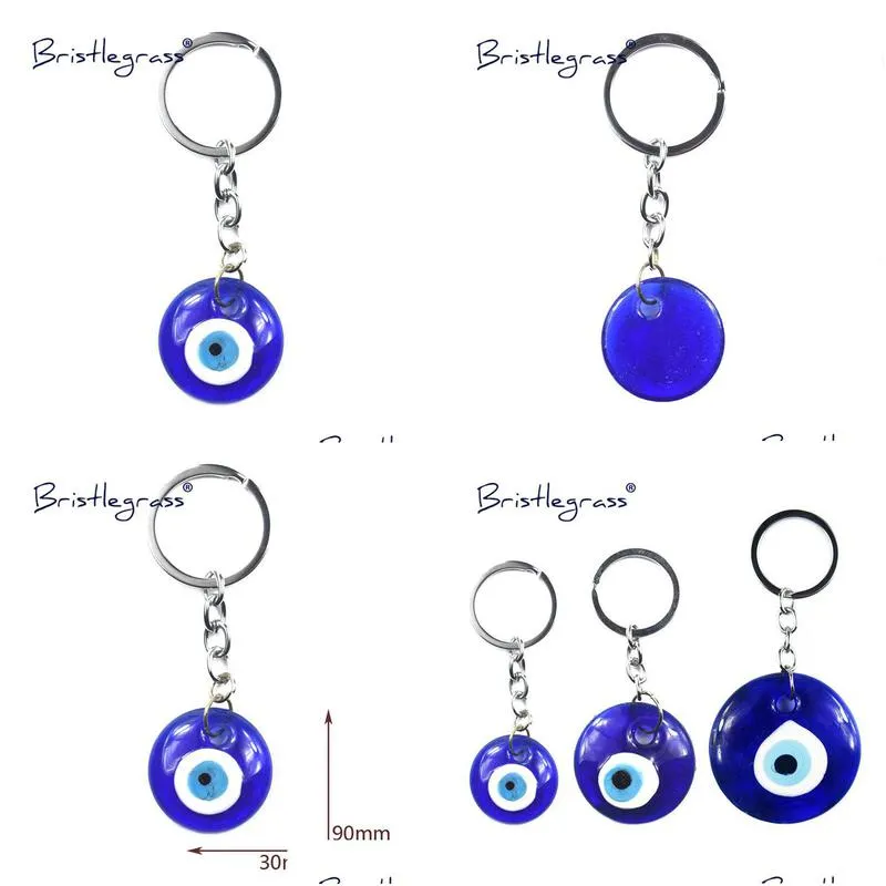 Keychains & Lanyards Turkish Blue Evil Eye Key Chains Ring Holder Keychain Amets Lucky Charm Glass Hanging Pendant Blessing Dhgarden Dhun1