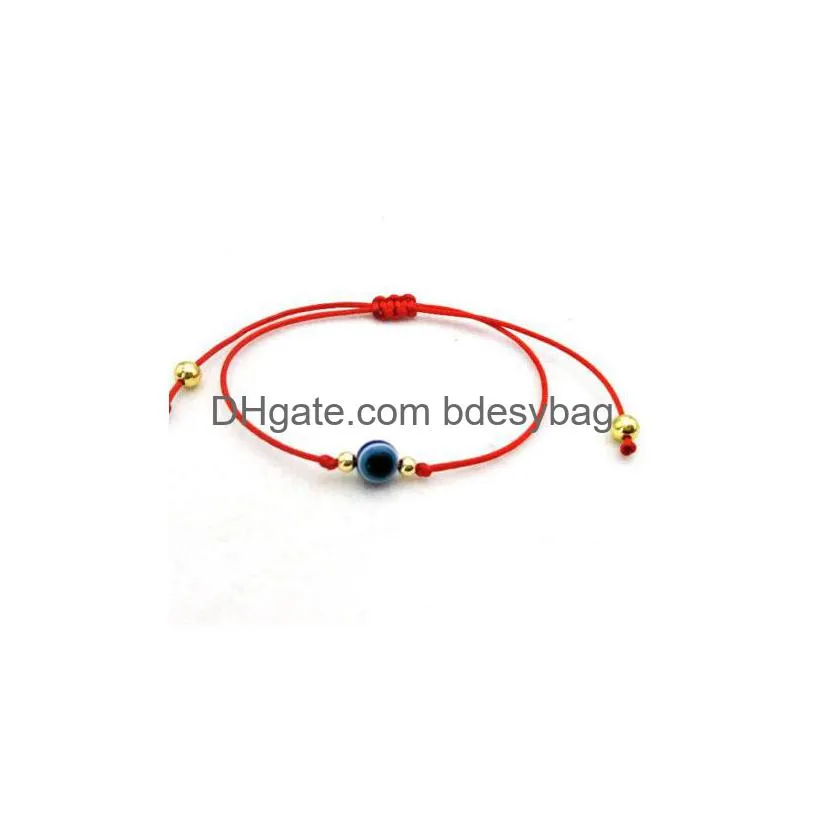 Charm Bracelets 20Pcs/Lot Lucky String Evil Eye Red Cord Adjustable Bracelet Diy Jewelry New Drop Delivery Jewelry Bracelets Dhdfh