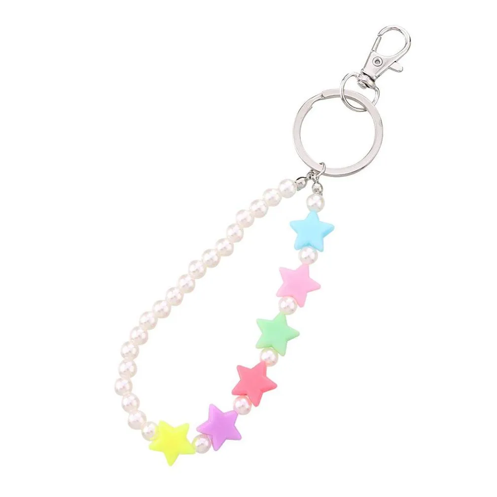 Keychains & Lanyards Boho Colorf Evil Eye Keychain Star Beads New Design Pearl Clay Key Holder Creative Bag Pendant Accessor Dhgarden Dhwjx