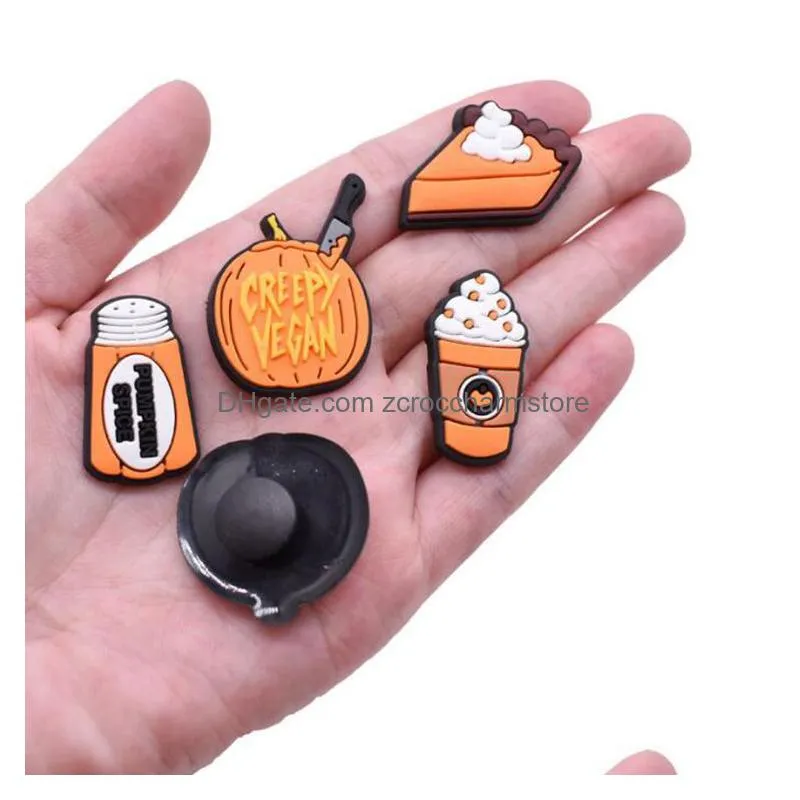 wholesale hallowmas pvc shoe charms decorations skull pumpkin halloween croc charms for kids gifts
